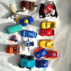 : Mix Lot of 16 Disney Cars & plane, Super wings , tonka truck all with faces